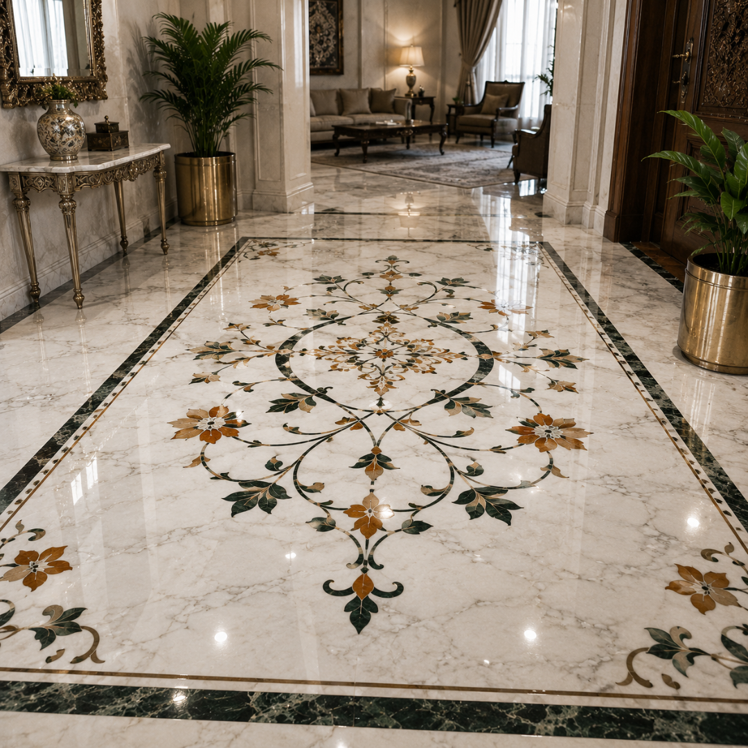 Artisan crafting handmade marble products
